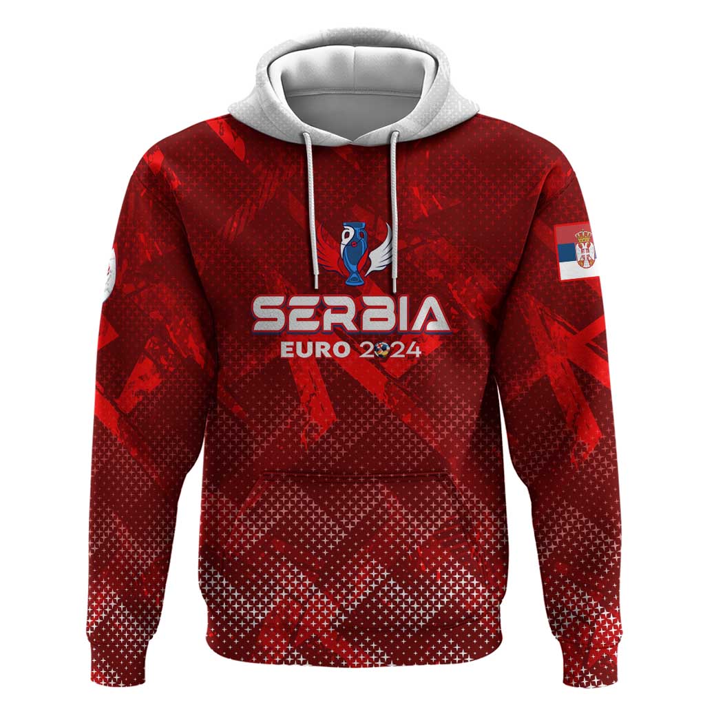 Personalized Serbia Football 2024 Hoodie Trophy Wing Style - Wonder Print Shop