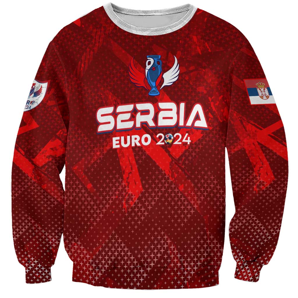 Personalized Serbia Football 2024 Sweatshirt Trophy Wing Style - Wonder Print Shop