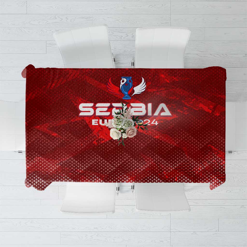 Serbia Football 2024 Tablecloth Trophy Wing Style - Wonder Print Shop