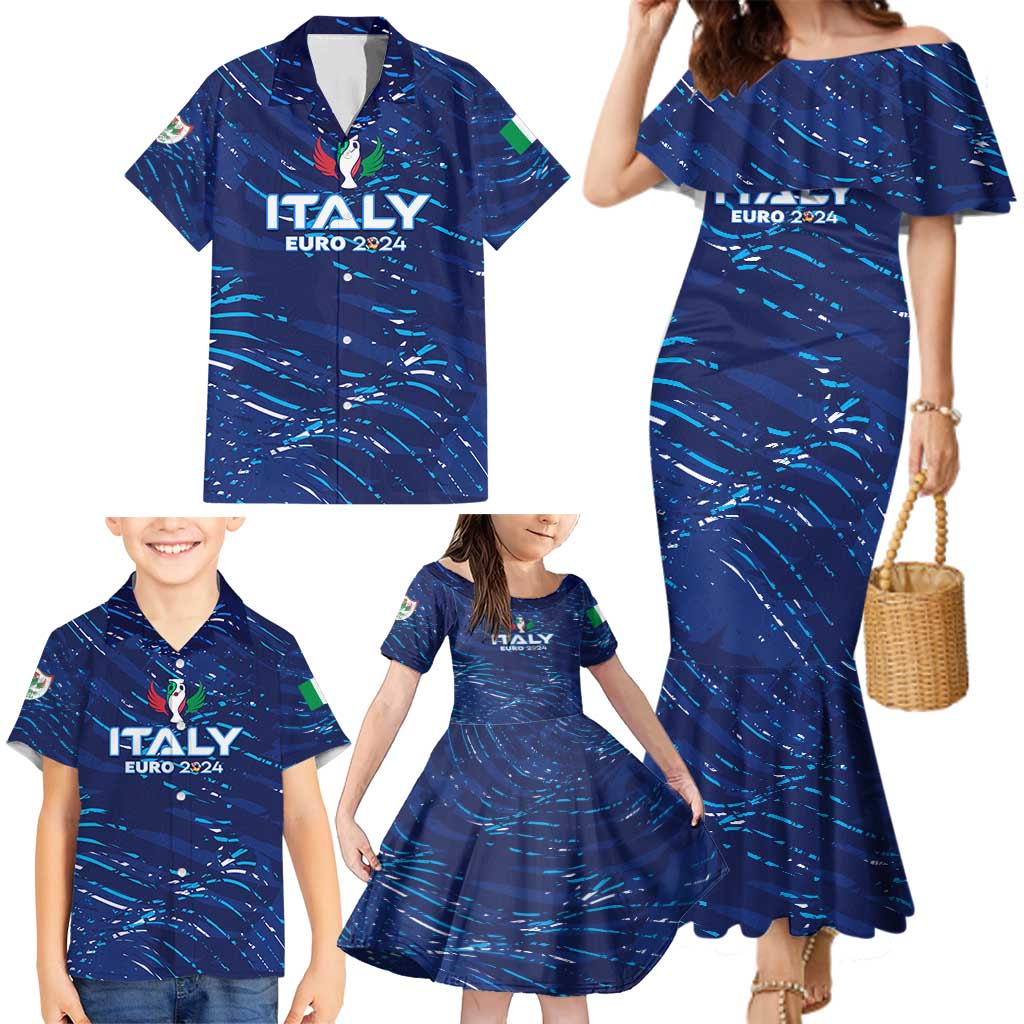 Personalized Italy Football 2024 Family Matching Mermaid Dress and Hawaiian Shirt Trophy Wing Style - Wonder Print Shop