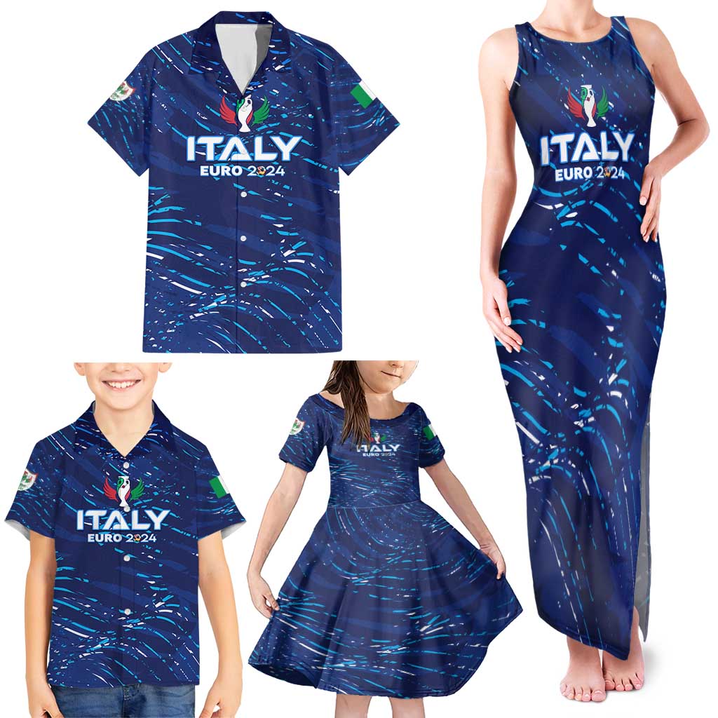 Personalized Italy Football 2024 Family Matching Tank Maxi Dress and Hawaiian Shirt Trophy Wing Style - Wonder Print Shop