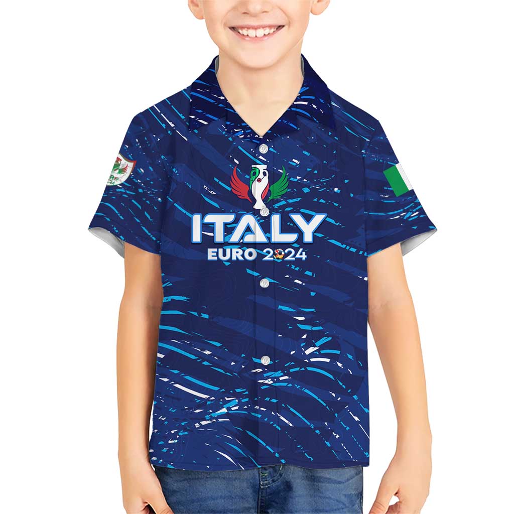 Personalized Italy Football 2024 Kid Hawaiian Shirt Trophy Wing Style - Wonder Print Shop