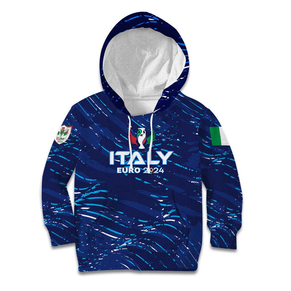 Personalized Italy Football 2024 Kid Hoodie Trophy Wing Style - Wonder Print Shop