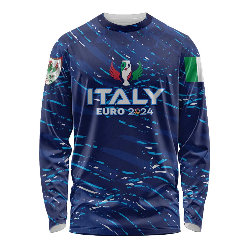 Personalized Italy Football 2024 Long Sleeve Shirt Trophy Wing Style - Wonder Print Shop