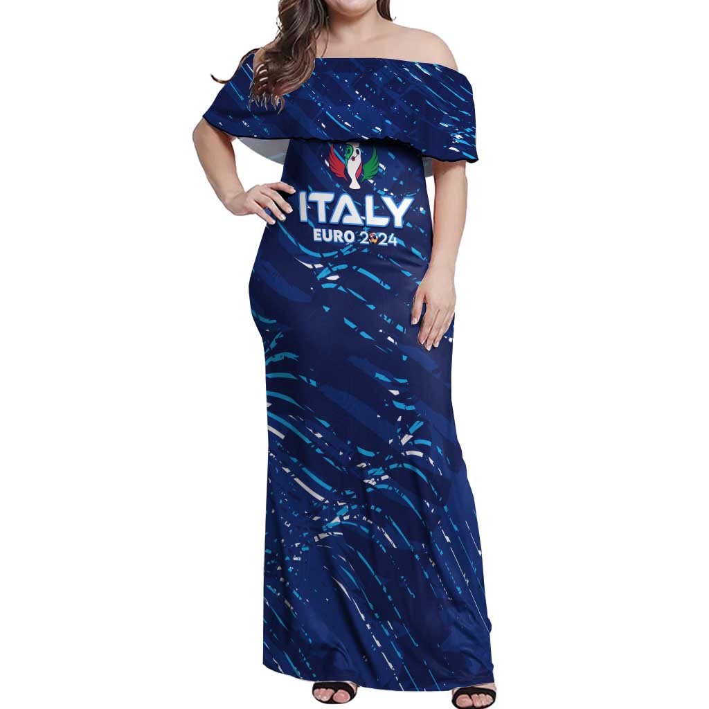 Personalized Italy Football 2024 Off Shoulder Maxi Dress Trophy Wing Style - Wonder Print Shop