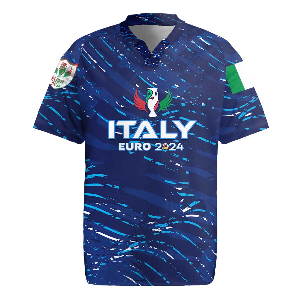 Personalized Italy Football 2024 Rugby Jersey Trophy Wing Style