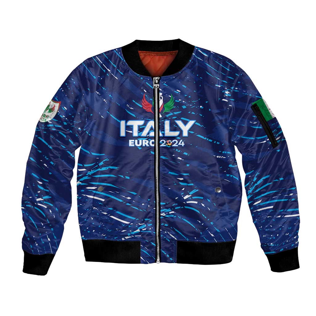 Personalized Italy Football 2024 Sleeve Zip Bomber Jacket Trophy Wing Style