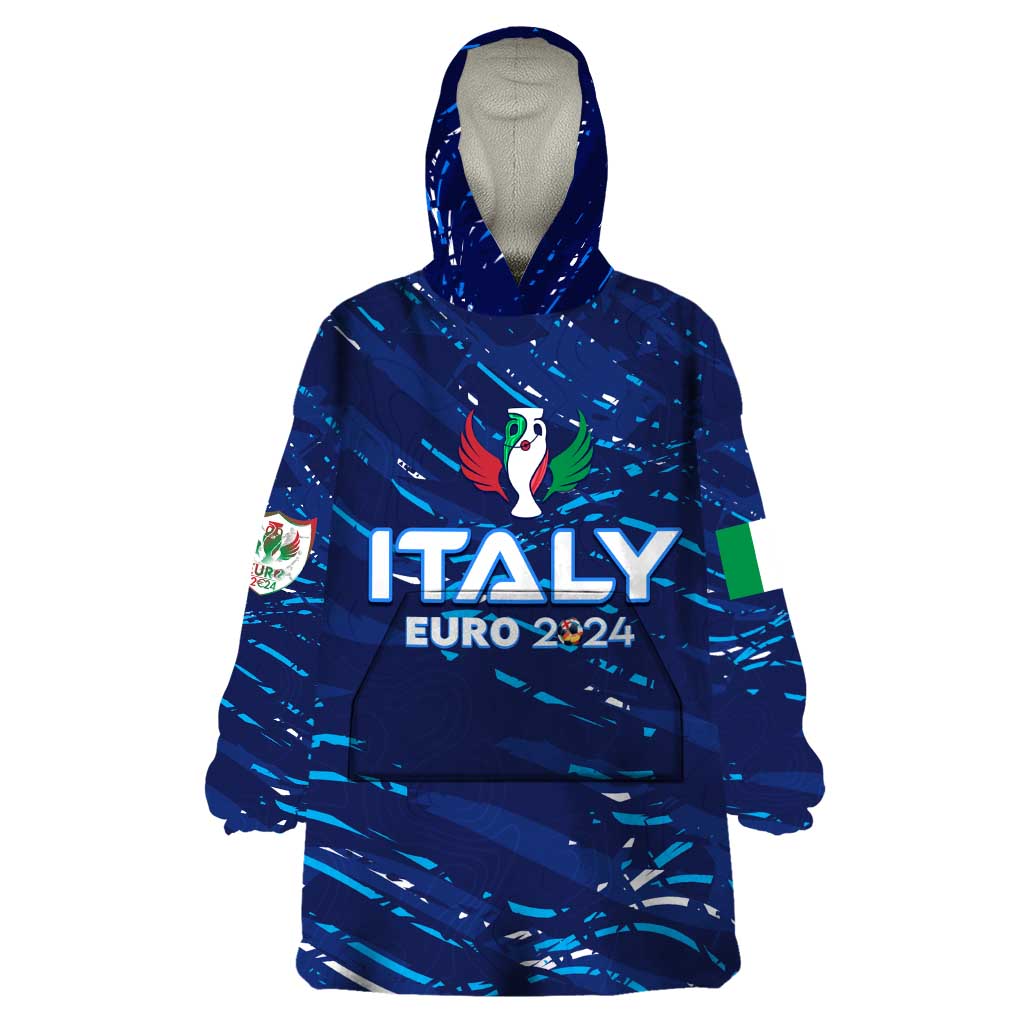 Personalized Italy Football 2024 Wearable Blanket Hoodie Trophy Wing Style