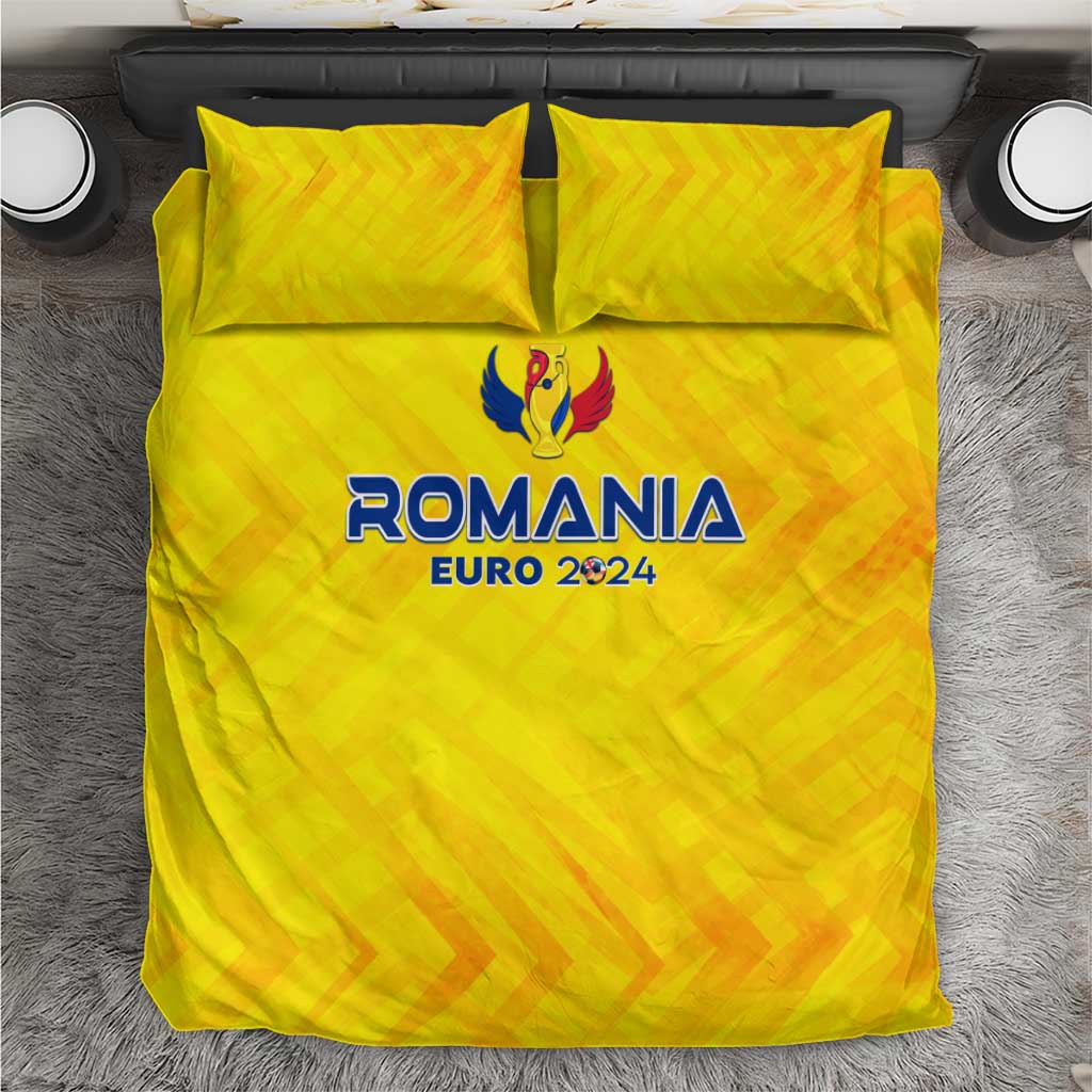 Romania Football 2024 Bedding Set Trophy Wing Style - Wonder Print Shop