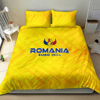 Yellow Romania Euro 2024 duvet cover with two matching pillowcases and crest emblem