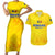 Personalized Romania Football 2024 Couples Matching Short Sleeve Bodycon Dress and Hawaiian Shirt Trophy Wing Style - Wonder Print Shop