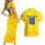 Personalized Romania Football 2024 Couples Matching Short Sleeve Bodycon Dress and Hawaiian Shirt Trophy Wing Style - Wonder Print Shop