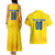 Personalized Romania Football 2024 Couples Matching Tank Maxi Dress and Hawaiian Shirt Trophy Wing Style - Wonder Print Shop