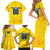 Personalized Romania Football 2024 Family Matching Short Sleeve Bodycon Dress and Hawaiian Shirt Trophy Wing Style - Wonder Print Shop