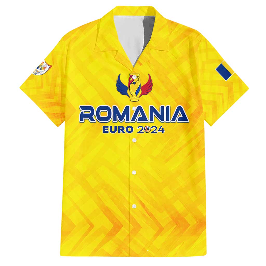 Personalized Romania Football 2024 Hawaiian Shirt Trophy Wing Style - Wonder Print Shop