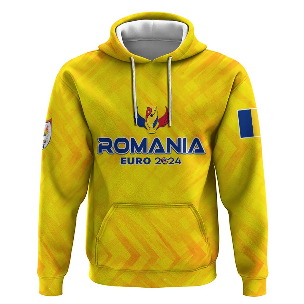 Personalized Romania Football 2024 Hoodie Trophy Wing Style - Wonder Print Shop