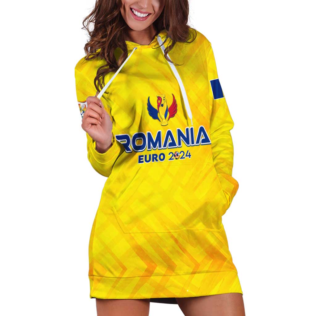 Personalized Romania Football 2024 Hoodie Dress Trophy Wing Style - Wonder Print Shop