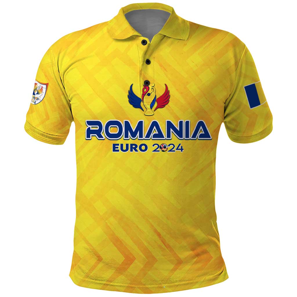 Personalized Romania Football 2024 Polo Shirt Trophy Wing Style - Wonder Print Shop