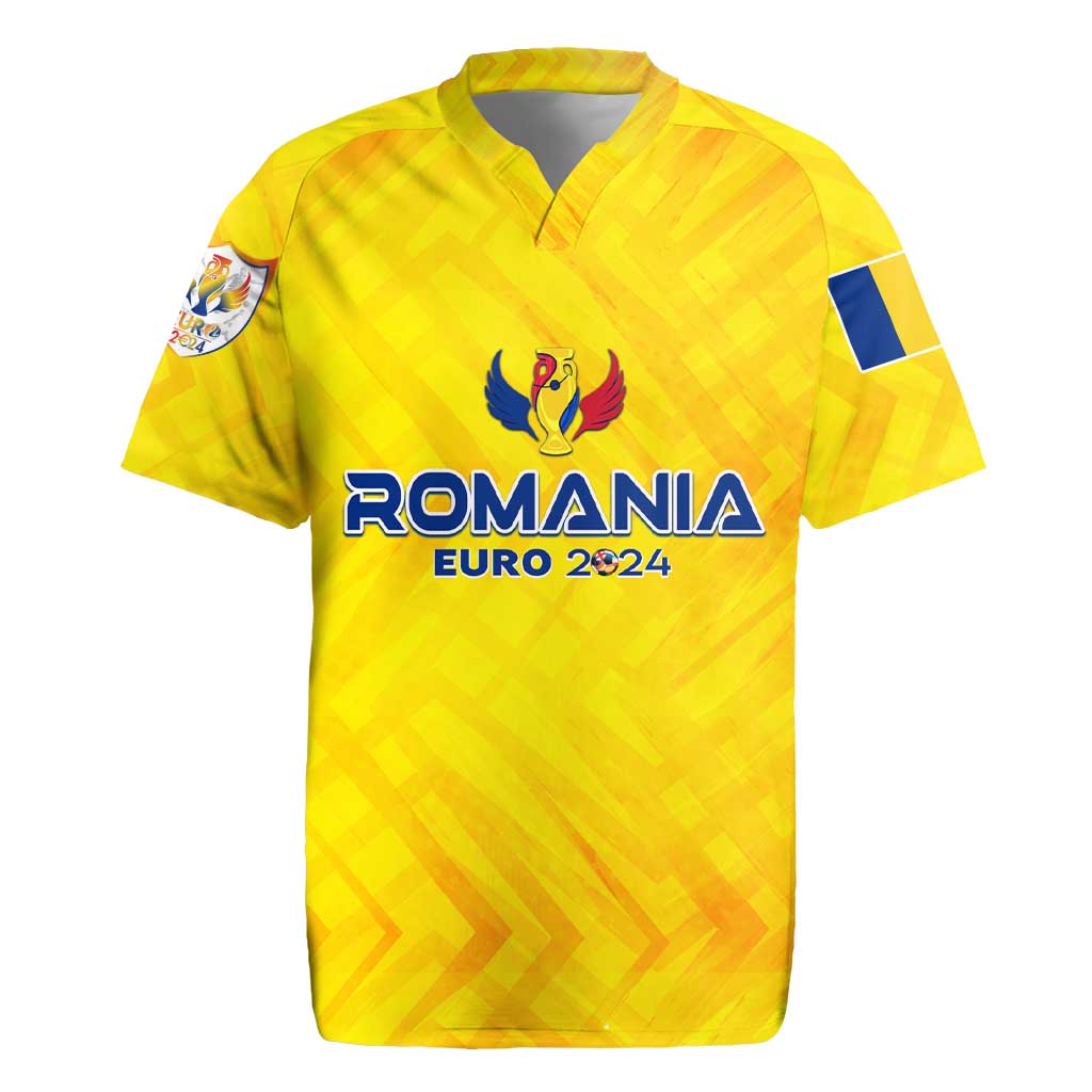 Personalized Romania Football 2024 Rugby Jersey Trophy Wing Style