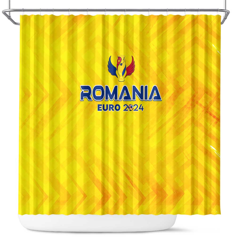 Romania Football 2024 Shower Curtain Trophy Wing Style