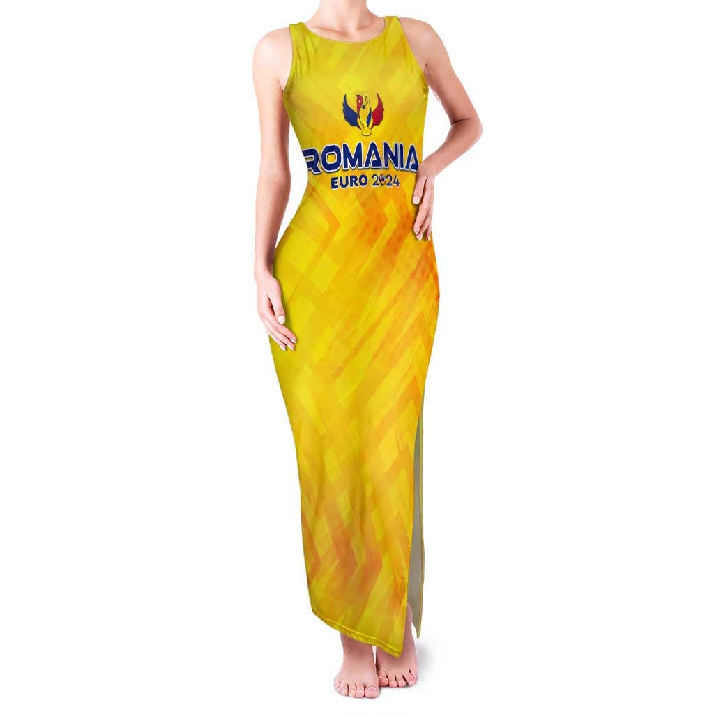 Personalized Romania Football 2024 Tank Maxi Dress Trophy Wing Style - Wonder Print Shop