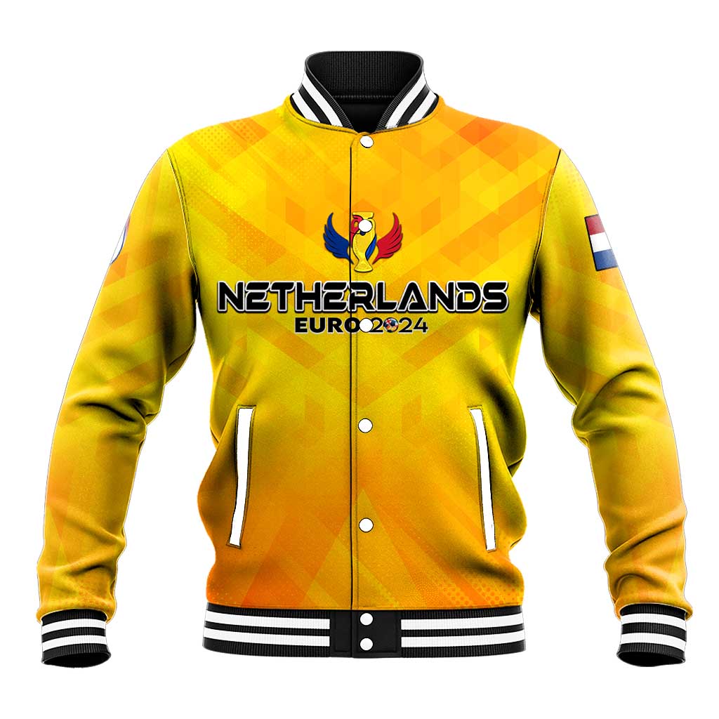 Personalized Netherlands Football 2024 Baseball Jacket Trophy Wing Style - Wonder Print Shop