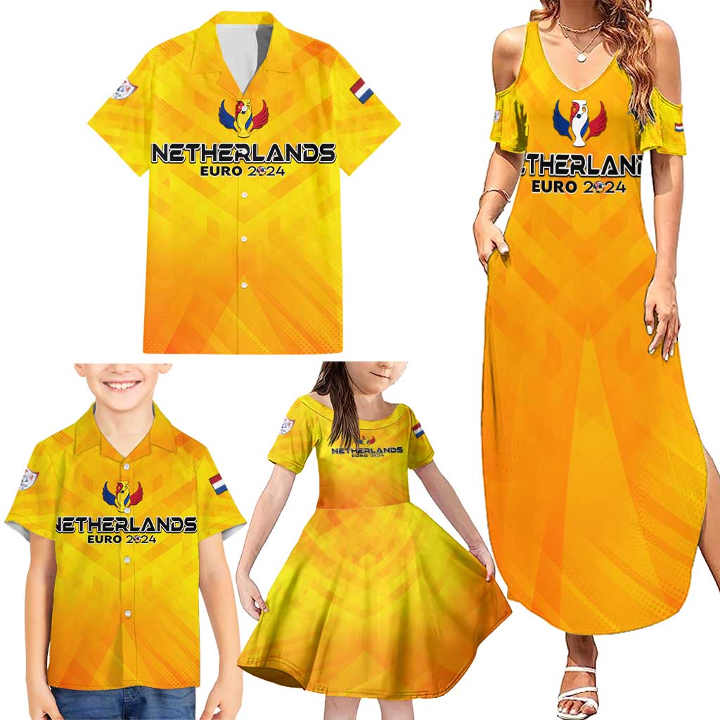 Personalized Netherlands Football 2024 Family Matching Summer Maxi Dress and Hawaiian Shirt Trophy Wing Style - Wonder Print Shop