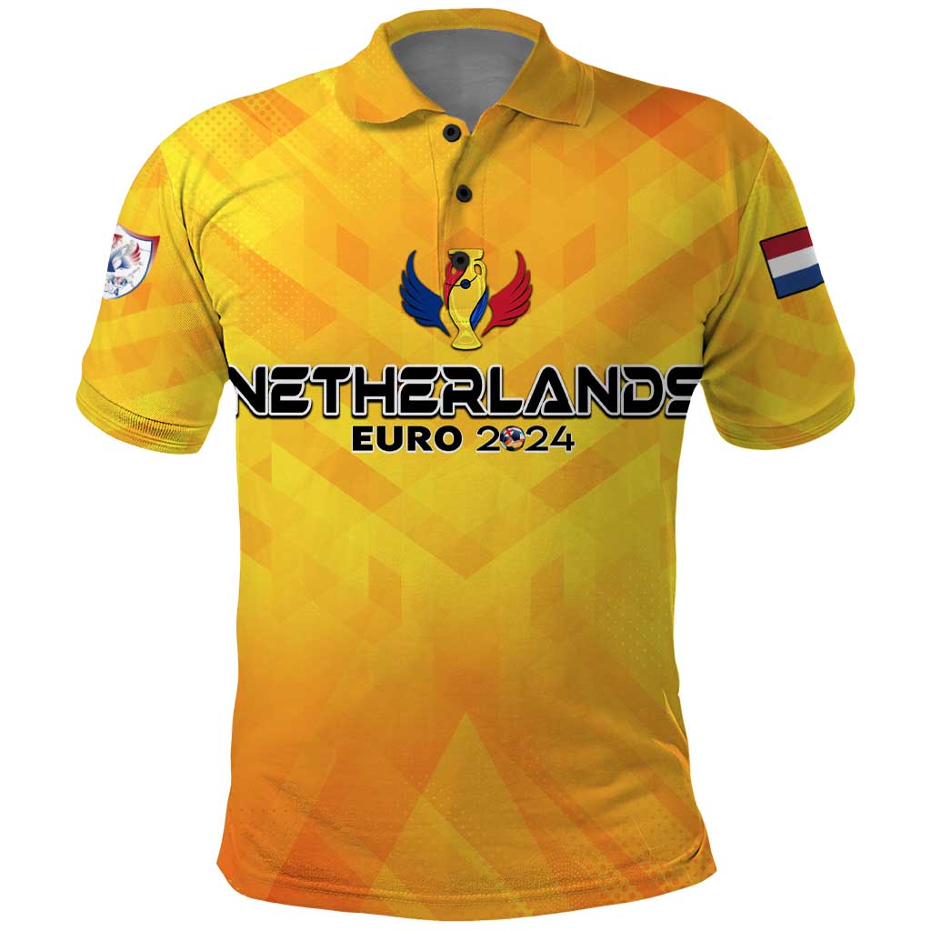 Personalized Netherlands Football 2024 Polo Shirt Trophy Wing Style - Wonder Print Shop