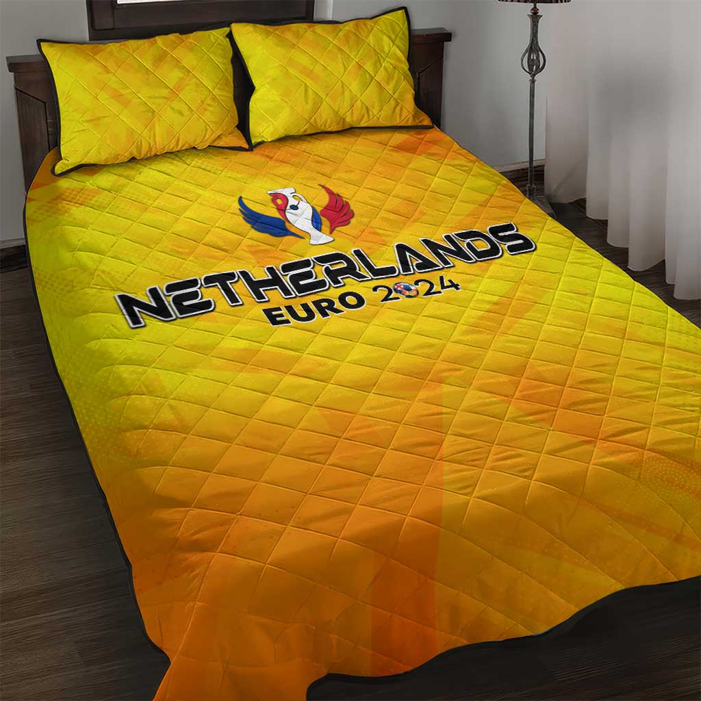 Netherlands Football 2024 Quilt Bed Set Trophy Wing Style