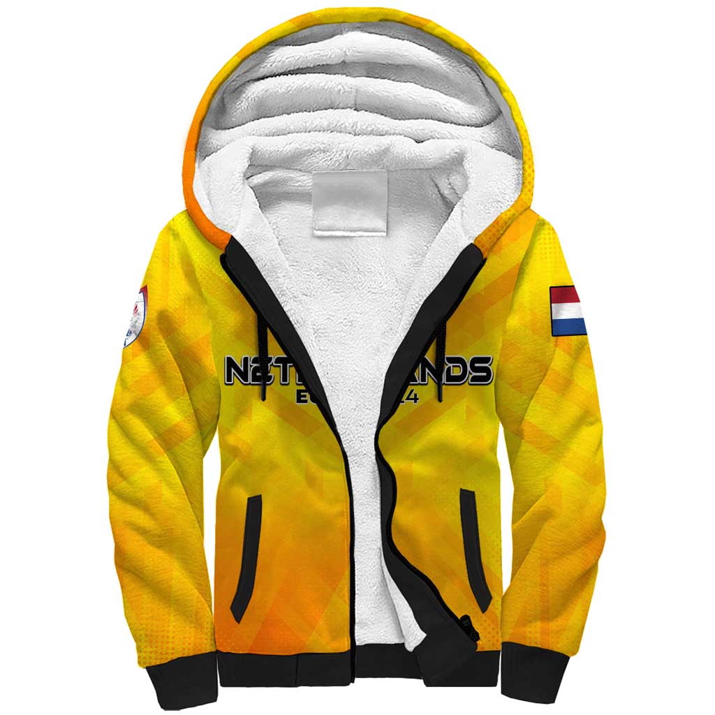 Personalized Netherlands Football 2024 Sherpa Hoodie Trophy Wing Style