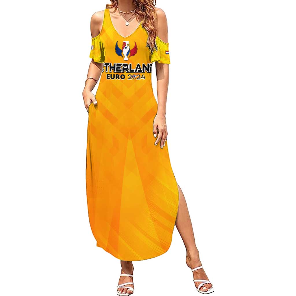 Personalized Netherlands Football 2024 Summer Maxi Dress Trophy Wing Style