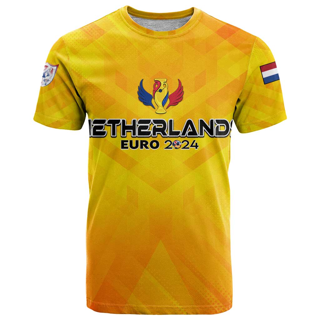 Personalized Netherlands Football 2024 T Shirt Trophy Wing Style