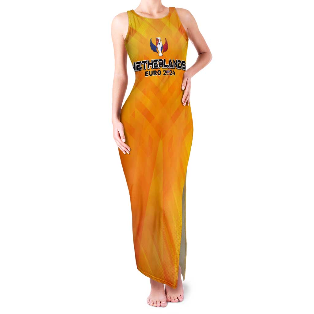 Personalized Netherlands Football 2024 Tank Maxi Dress Trophy Wing Style