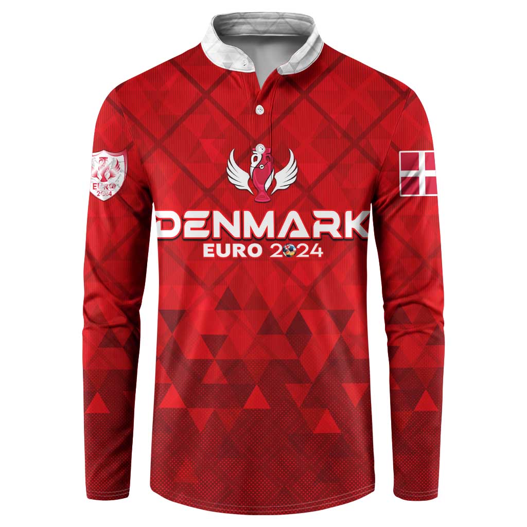 Personalized Denmark Football 2024 Button Sweatshirt Trophy Wing Style - Wonder Print Shop