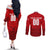 Personalized Denmark Football 2024 Couples Matching Off The Shoulder Long Sleeve Dress and Long Sleeve Button Shirt Trophy Wing Style