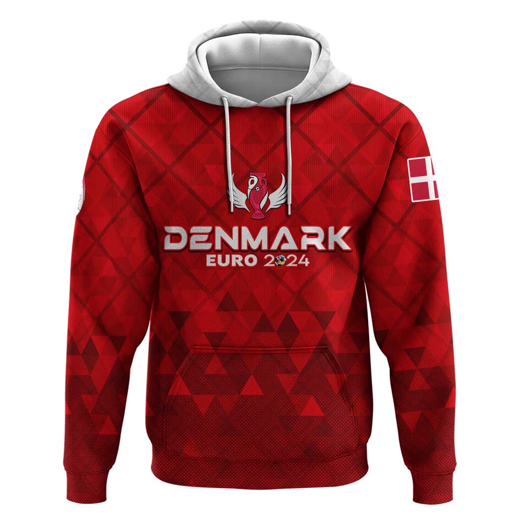 Personalized Denmark Football 2024 Hoodie Trophy Wing Style - Wonder Print Shop