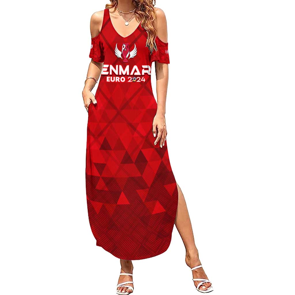 Personalized Denmark Football 2024 Summer Maxi Dress Trophy Wing Style