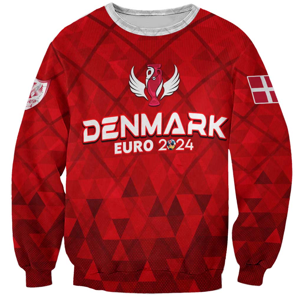 Personalized Denmark Football 2024 Sweatshirt Trophy Wing Style