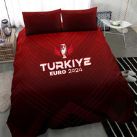 Red duvet set with TURKIYE EURO 2024 text and trophy crest
