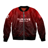 Red bomber jacket with full-zip front, black rib trim, Turkey Euro 2024 graphic