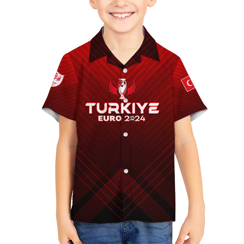 Personalized Turkey Football 2024 Kid Hawaiian Shirt Trophy Wing Style - Wonder Print Shop