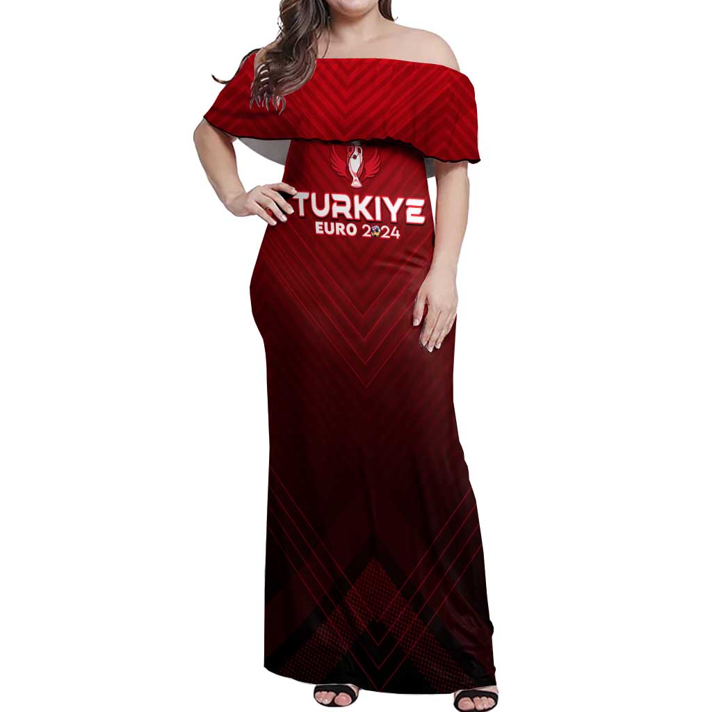 Personalized Turkey Football 2024 Off Shoulder Maxi Dress Trophy Wing Style - Wonder Print Shop