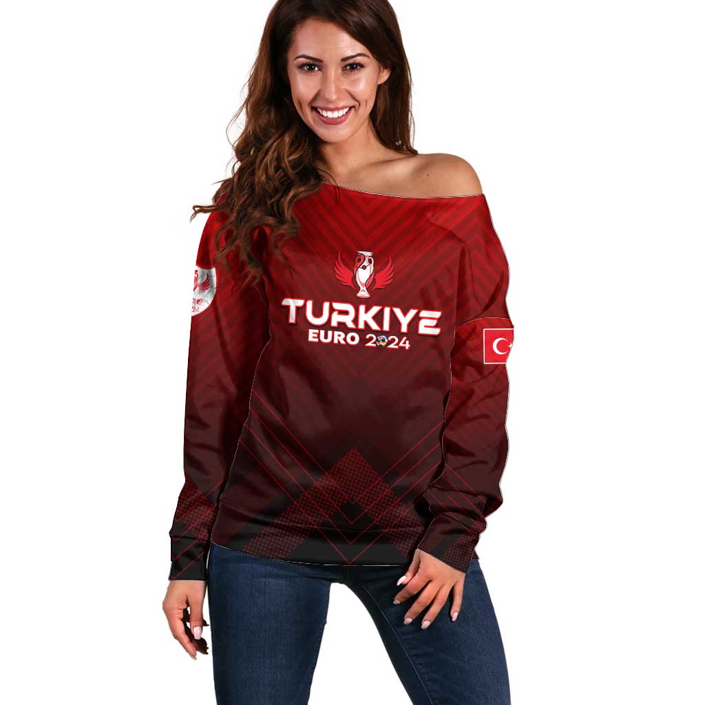 Personalized Turkey Football 2024 Off Shoulder Sweater Trophy Wing Style - Wonder Print Shop