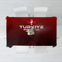 Red Turkey Football 2024 tablecloth with trophy wing emblem, rectangular print