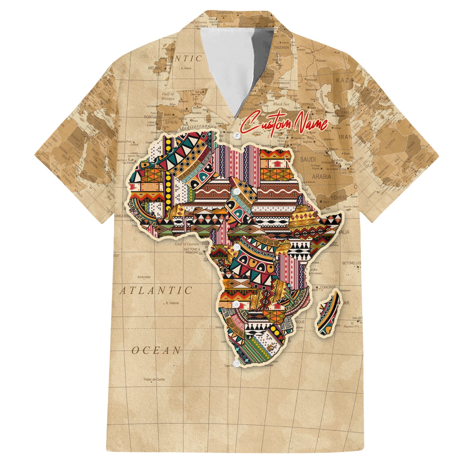 Personalized Africa On World Map Hawaiian Shirt