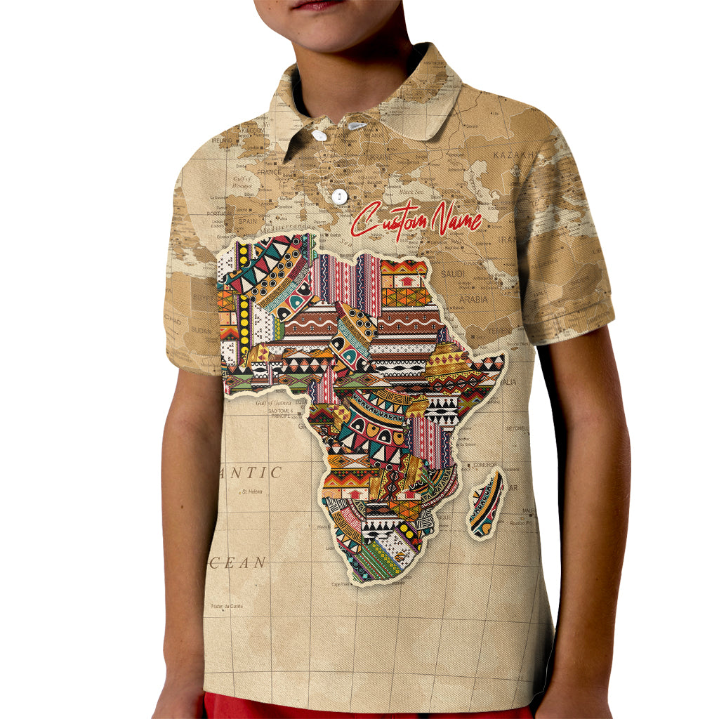 Personalized Africa On World Map Kid Polo Shirt