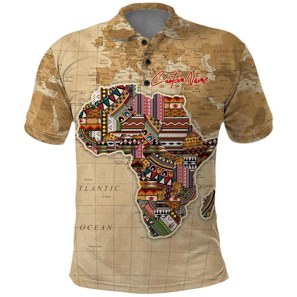 Personalized Africa On World Map Polo Shirt