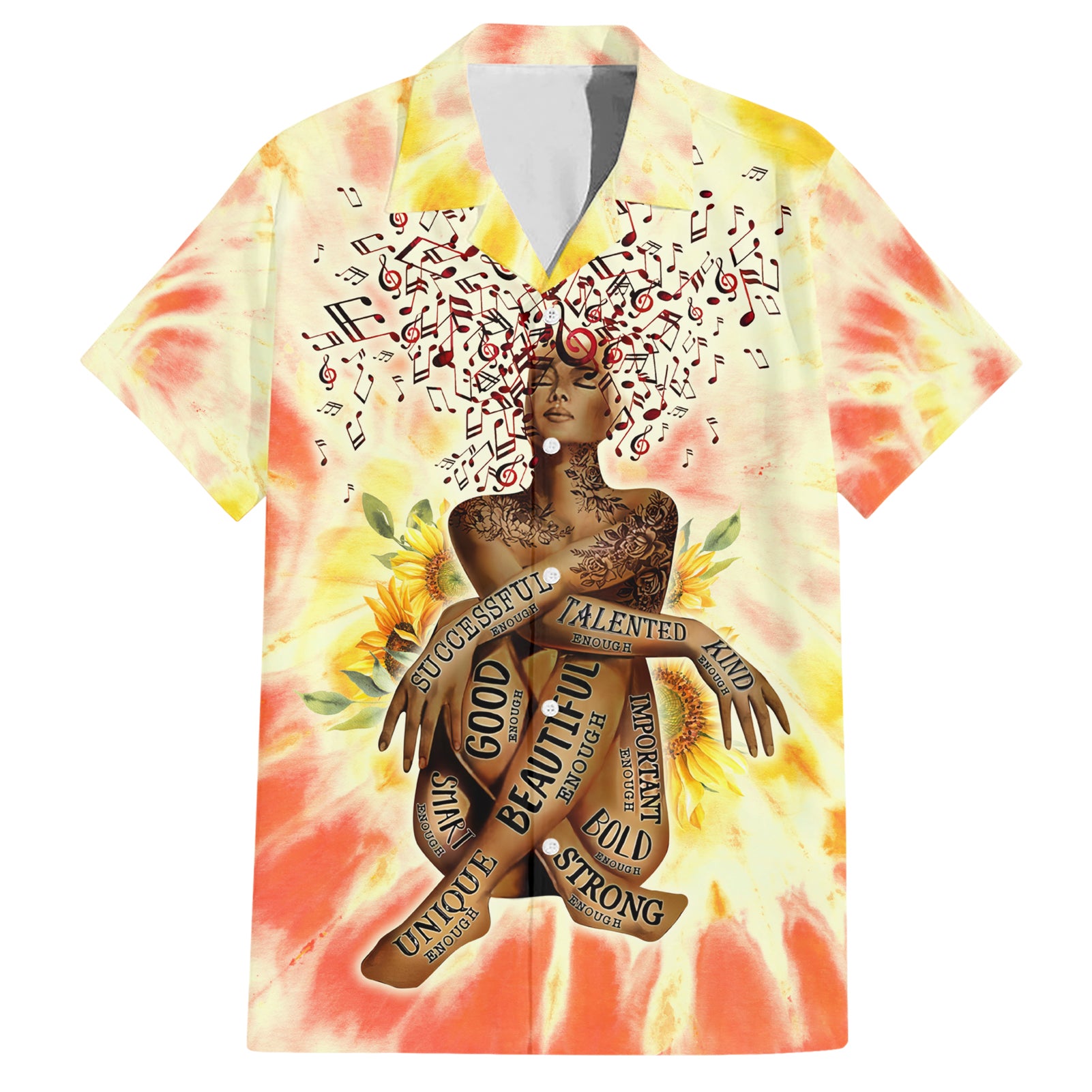 Black Queen Tie Dye Hawaiian Shirt - Wonder Print Shop