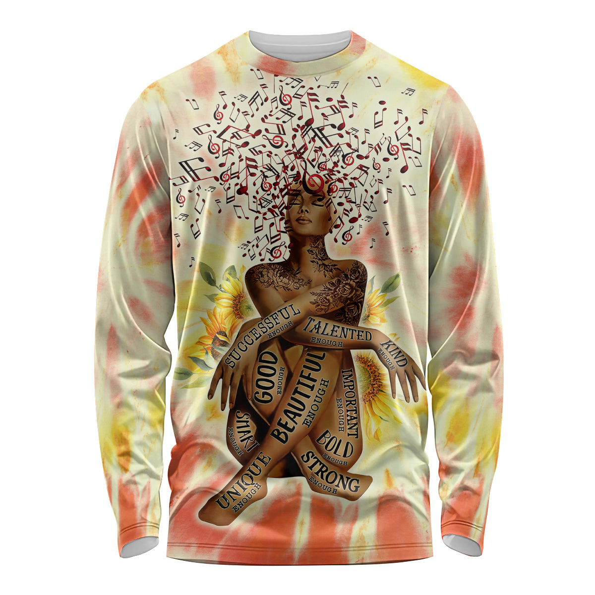 Black Queen Tie Dye Long Sleeve Shirt - Wonder Print Shop