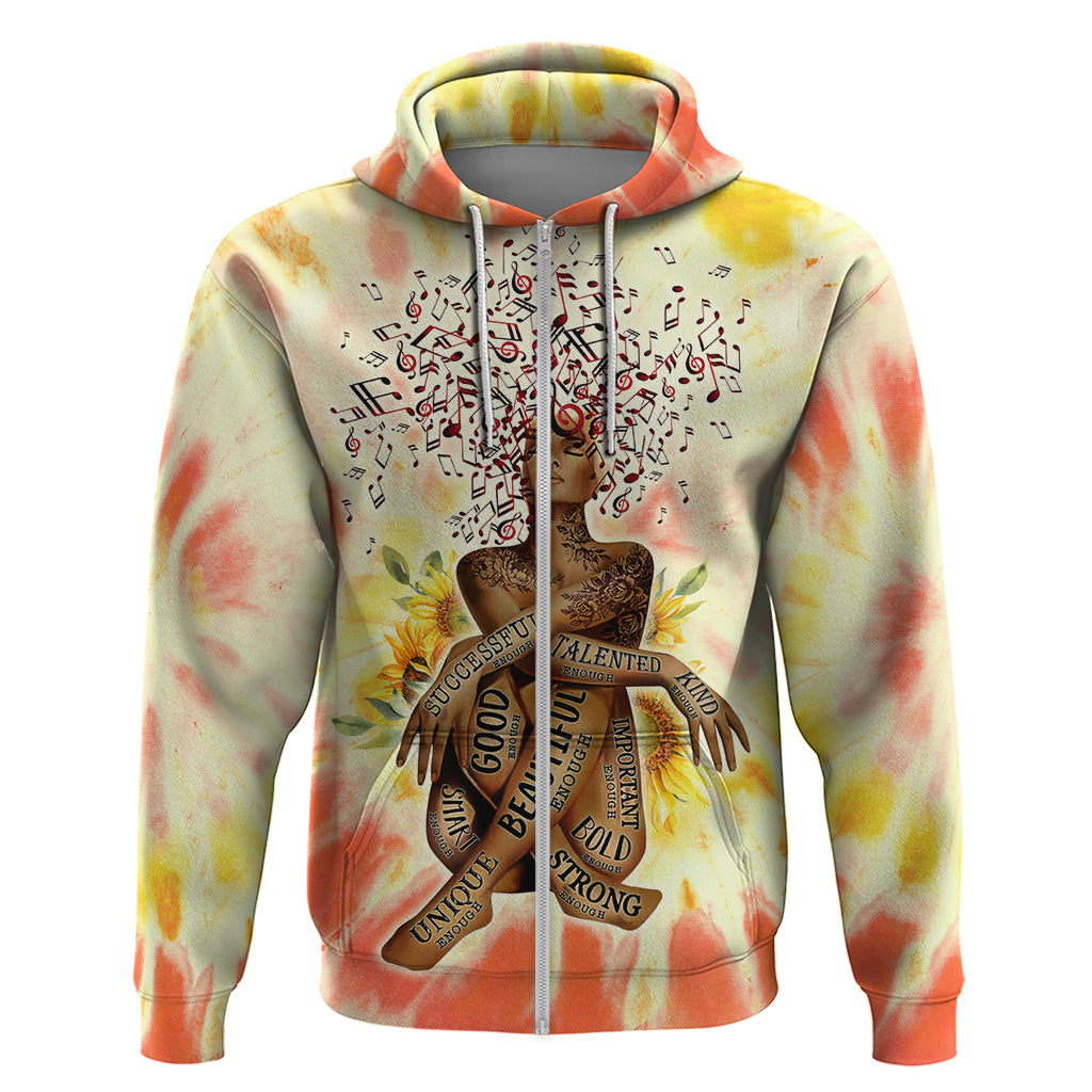 Black Queen Tie Dye Zip Hoodie